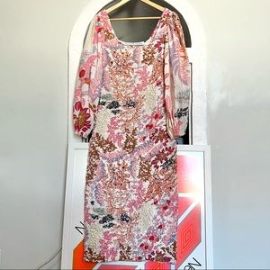 Alix of Bohemia Hadley Kantha Floral Smocked Dress Small NWOT
